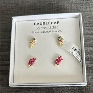 BaubleBar Gold and Pink Summer Treat Earrings